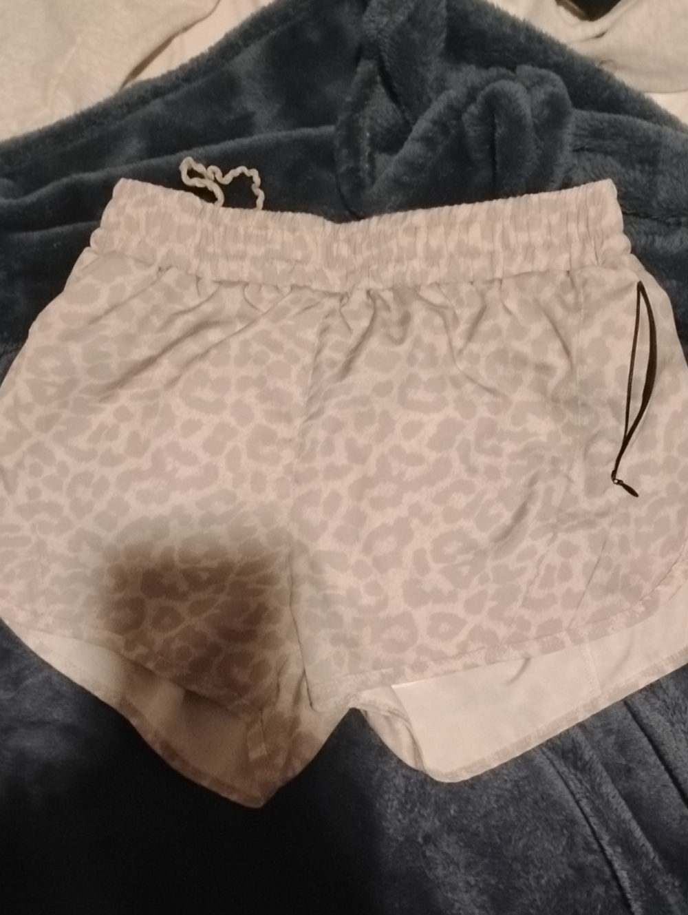 lululemon athletica Light Gray Leopard Print Athletic Shorts